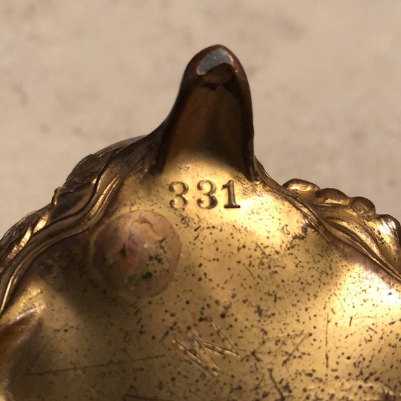 Art Nouveau Vintage Jennings Bros Signed JB 331 Gold Gilded Trinket Jewelry Box - Picture 10 of 10